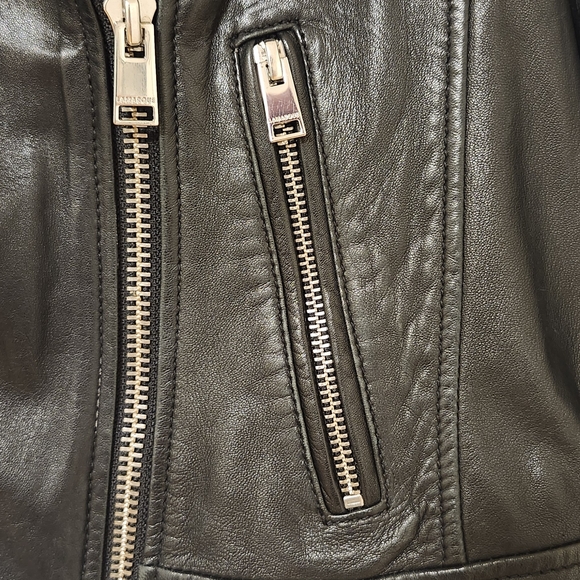 LAMARQUE Dark Leather Biker Jacket - Picture 4 of 6